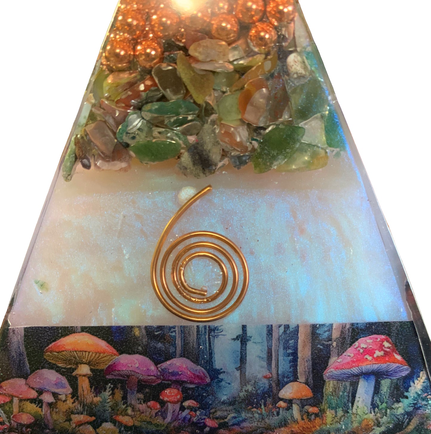 Wanderer Jasper Forest Orgone Pyramid - Shungite Activated image 4