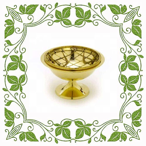 Brass Incense Burner with Stemmed Screen image 0