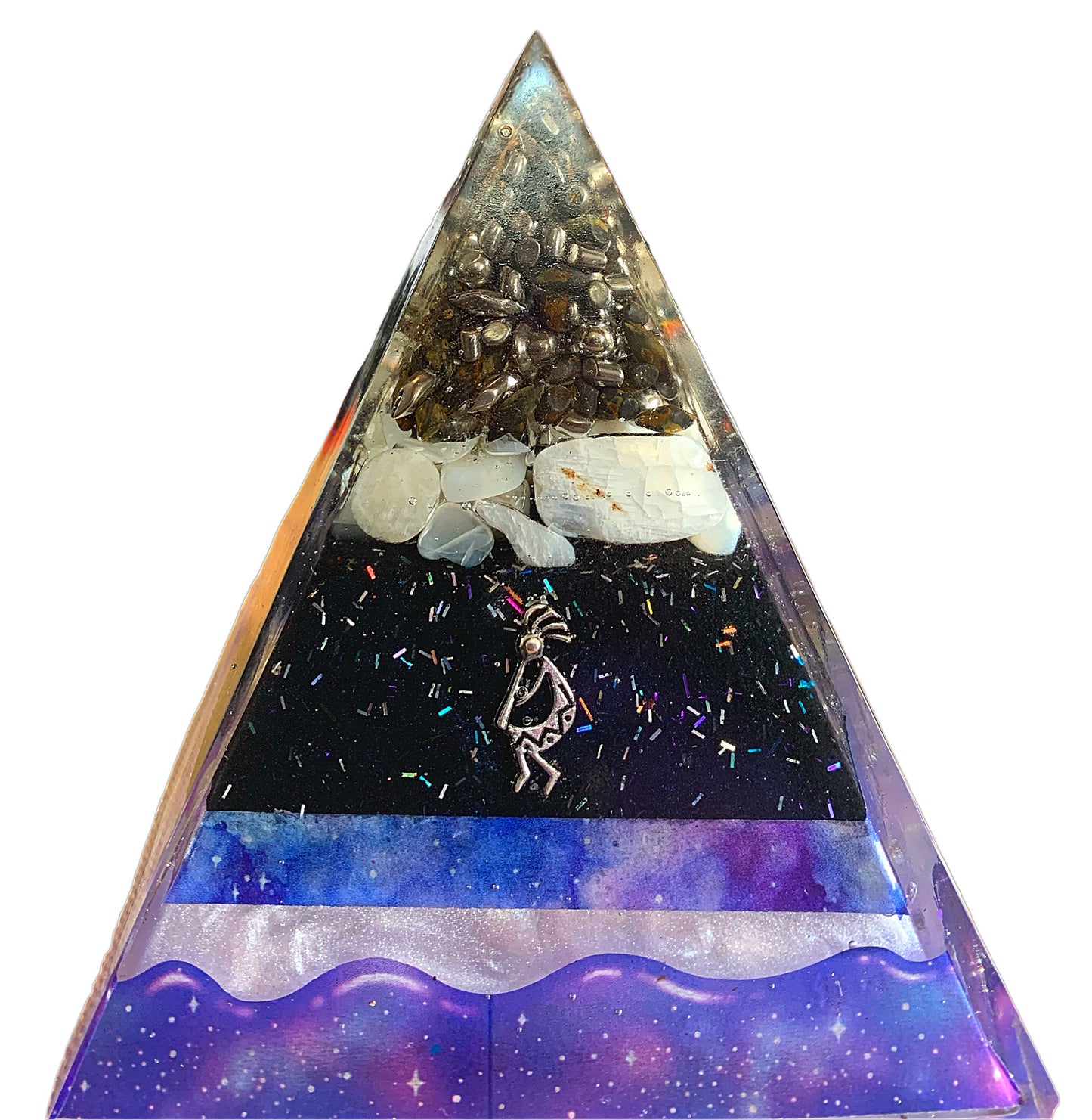 Dancing in the Moonlight Shungite Activated Orgone Pyramid - gratitude, openness image 1