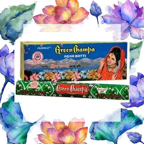 Green Champa Incense Sticks - Evergreen champa aroma. image 0