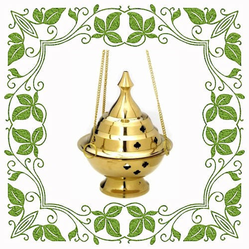 Brass Hanging Incense Censer image 0