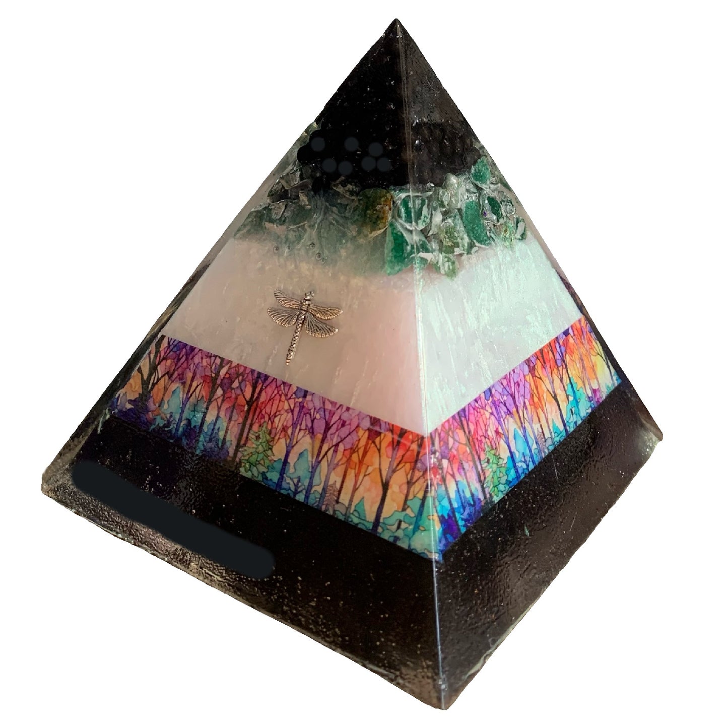 Wanderer Woodland Dragonfly Orgone Pyramid - Shungite Activated image 1
