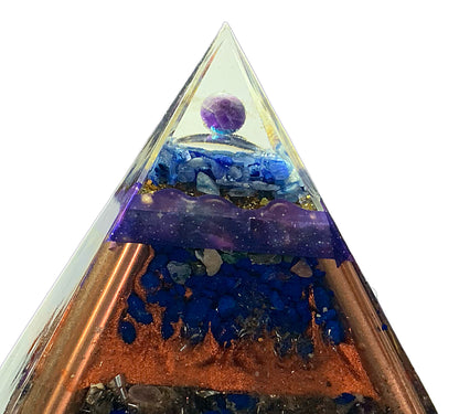 Ascension Orgone Energy Large Pyramid with copper legs adjustable to 10 feet for Home and Garden Protection
