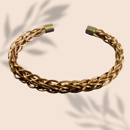 Solid Copper Cuff Bracelet - square knot (Copy) image 0