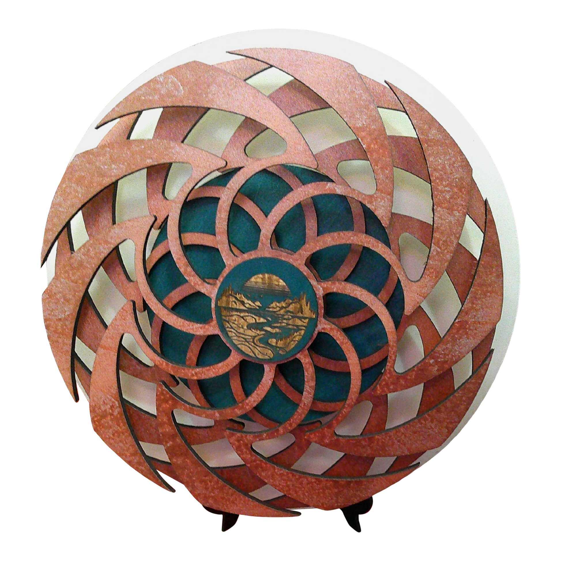 Sun Over River ~ Kinetic Tabletop Spinner image 1