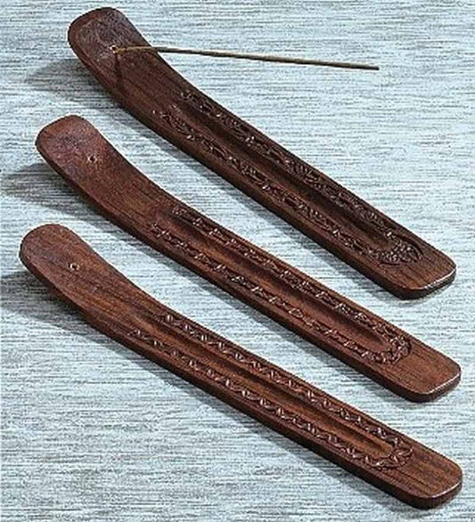 Wooden Carved Scoop Incense Holder image 0