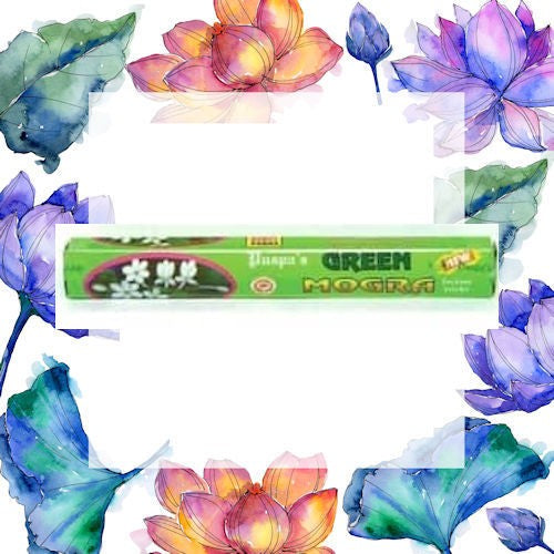 Green Mogra Incense - herbal jasmine aroma image 0